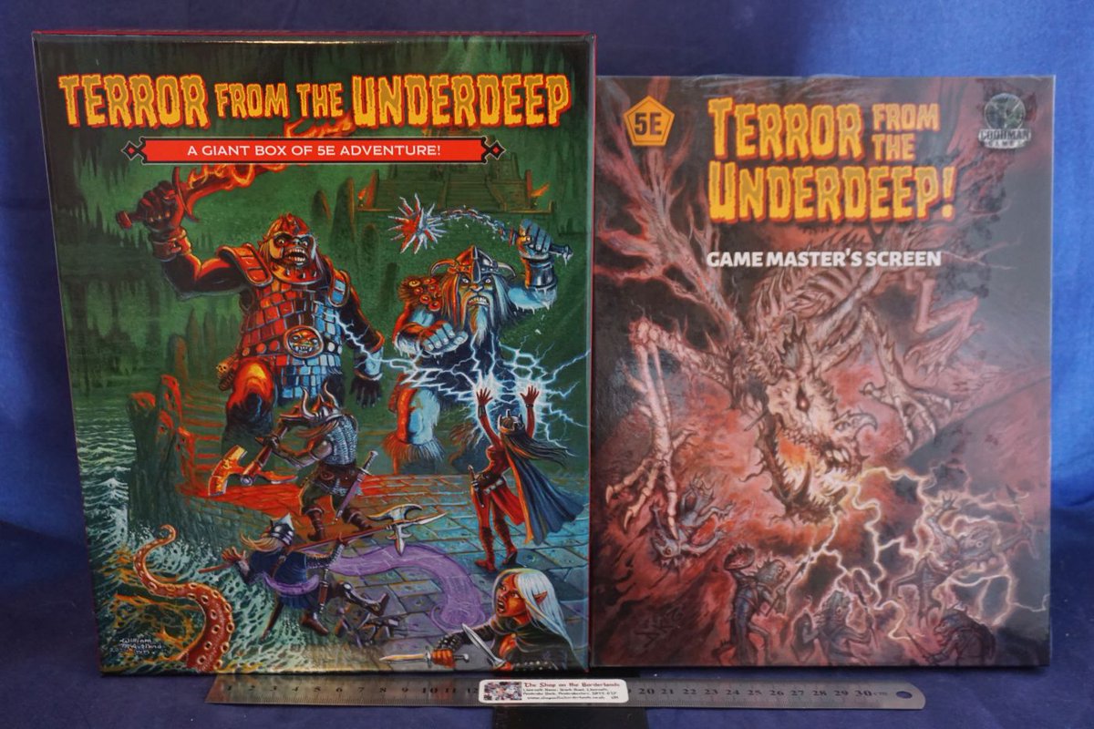 ShopBorderlands's tweet photo. New arrivals this week include boxed set megadungeon adventure Terror From The Underdeep for D&amp;D 5e, more 5e adventures from Goodman Games, vintage (1975!) TSR wargames rules, Mekton, new releases for WFRP, Doomsong, Age of Vikings and much more! https://t.co/HkayAyV246 https://t.co/OPbTB2NNOK