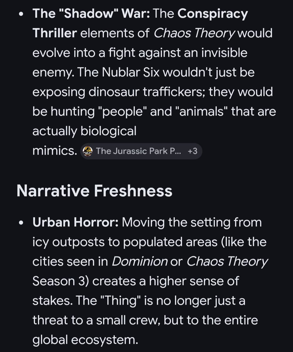 sisler_stuart's tweet photo. @ImKeithDavid I think it'd be great if Steven Spielberg collaborates with John Carpenter for a sequel series to Jurassic World: Chaos Theory with an animated series titled Jurassic World: Invasion introducing the Thing into the canon of the Nublar Six.
#NublarSix #TheThing https://t.co/uviZqr32bC