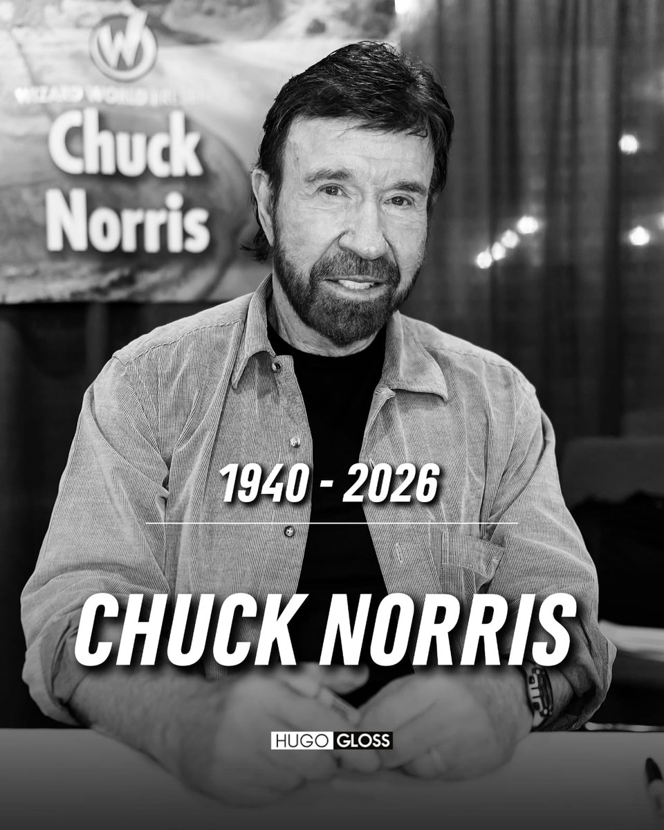 HugoGloss's tweet photo. Triste notícia... O artista marcial e ator, Chuck Norris, faleceu nesta quinta-feira (19), aos 86 anos. A informação foi confirmada há pouco pela família dele.

📸: Getty https://t.co/0y8MS9ta5Q