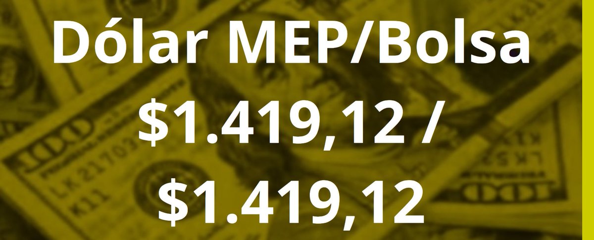 NotABank_ar's tweet photo. El Dólar MEP/Bolsa aumentó
Compra $ 1.419,12 / Venta $1.419,12
Más información en https://t.co/K5NwhzLwsf

#Dolar #DolarBlue #DolarParalelo #DolarArgentina https://t.co/U1TSV4Kmdi