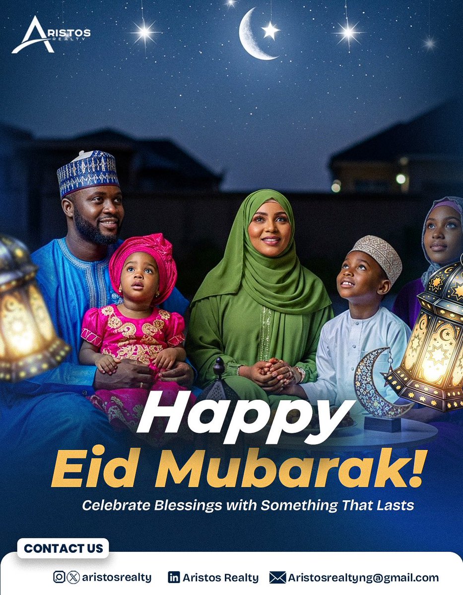 AristosRealty's tweet photo. As the blessed month of Ramadan comes to a close, we celebrate a season of joy, gratitude, and new beginnings. May this Eid bring peace to your heart, prosperity to your home, and endless happiness to you and your loved ones.

#EidMubarak #NewBeginnings #DreamHome #RealEstate https://t.co/yG28kqshXw