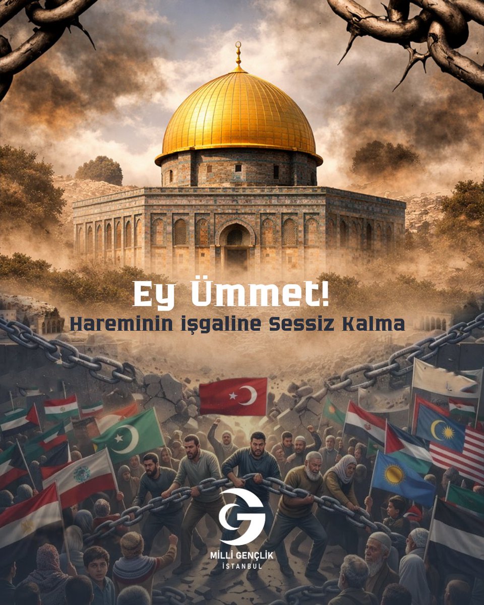 milligenclikist's tweet photo. Ey Ümmet!

19 gündür kapıları kapalı olan Mescid-i Aksa…

19 gündür secdelerin susturulduğu, ezanların hüzne büründüğü mukaddes belde…

Kudüs yalnız değildir!
Bu dava, bir toprağın değil; bir ümmetin, bir inancın ve bir izzetin davasıdır.

#MescidiAksaİslamındır https://t.co/WfH1QRz8f0