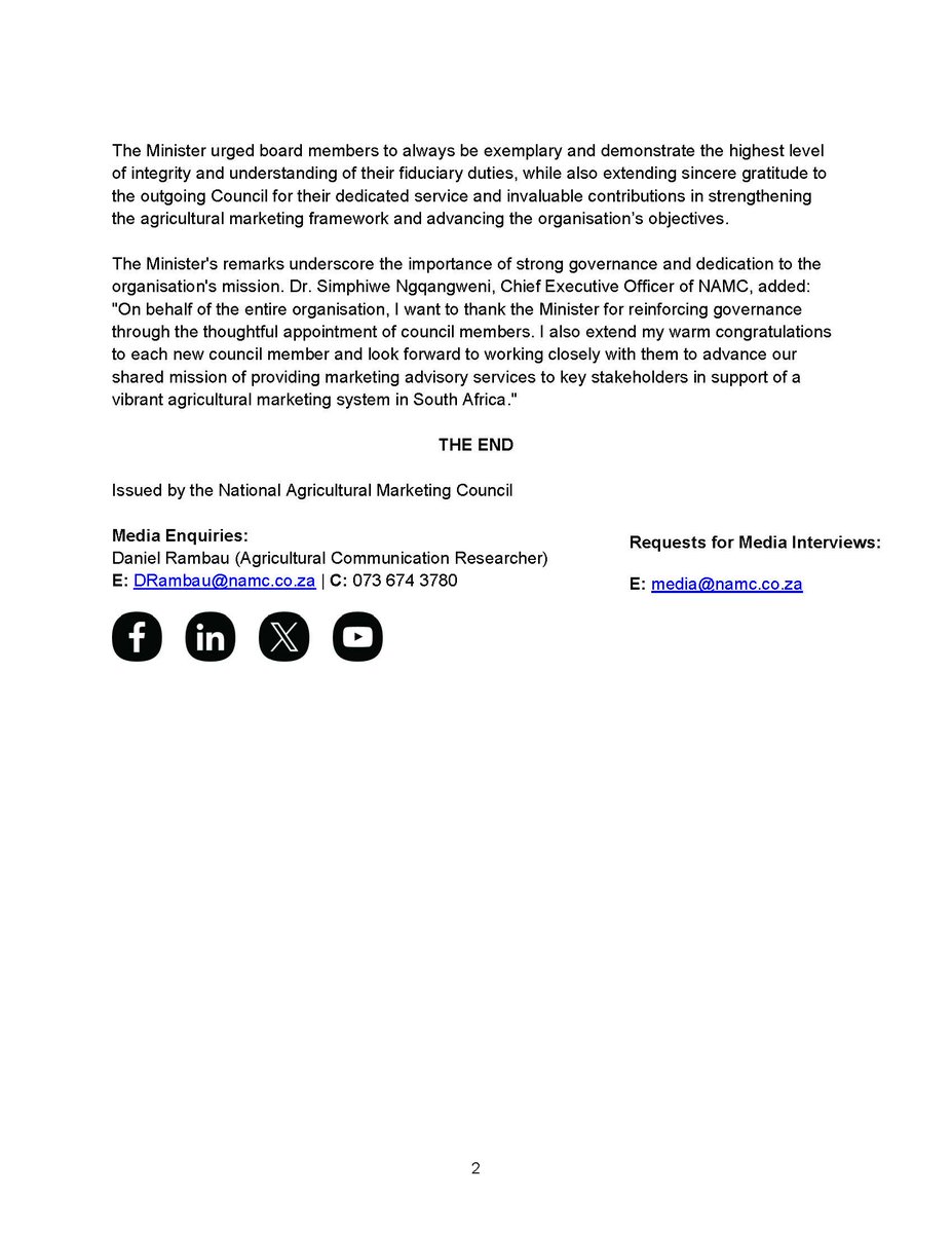 National Agricultural Marketing Council tweet media