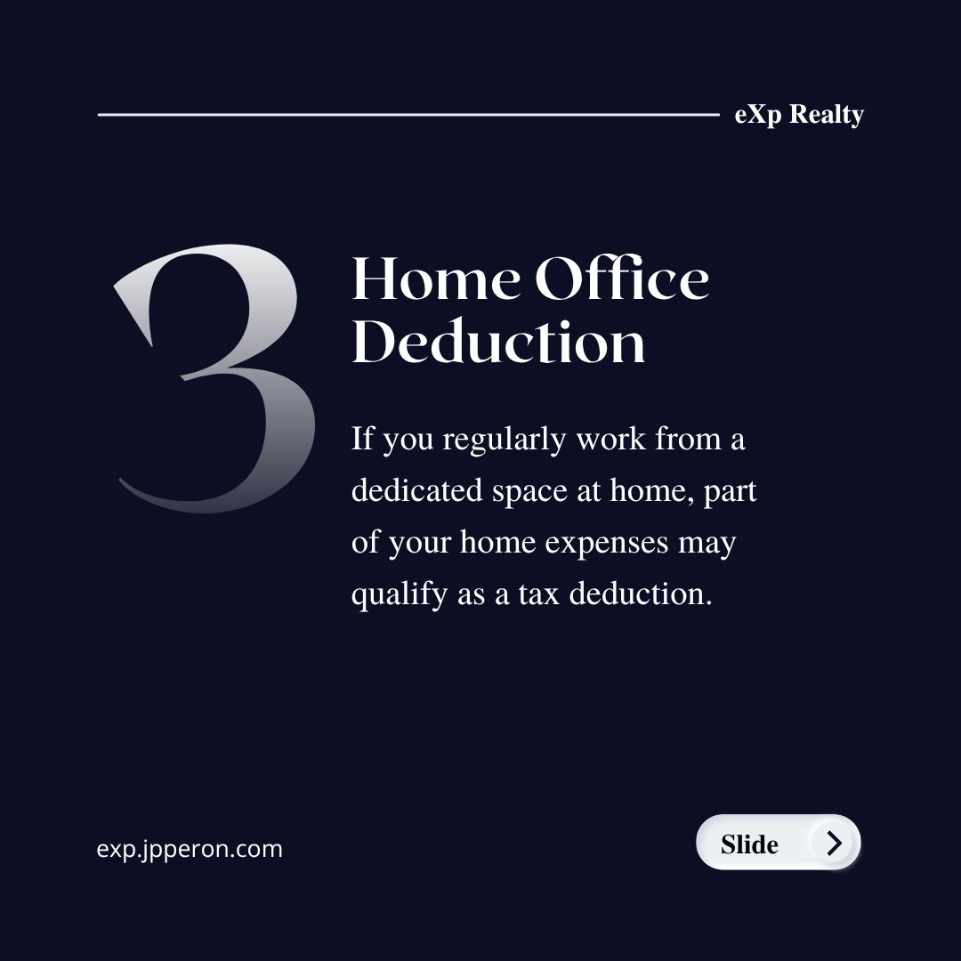 Tax season hits… and many agents realize they’ve been leaving money on the table. 💸

Here are 3 deductions real estate agents often miss.

If you’re self-employed, understanding these could make a big difference in what you actually keep.

👉 Swipe through to see them.