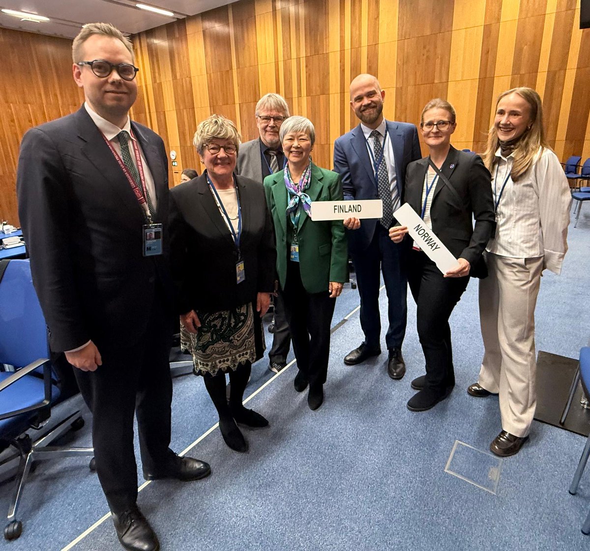 NorwayinVienna's tweet photo. A successful #CND69!
The 🇫🇮 –🇳🇴 resolution on drug-related public health responses was adopted with strong support from Member States. An important step towards a more health oriented holistic approach to the world drug situation. 🌍
Read more 👉 https://t.co/4wWnIh8CaL https://t.co/cGr3j7uoI8