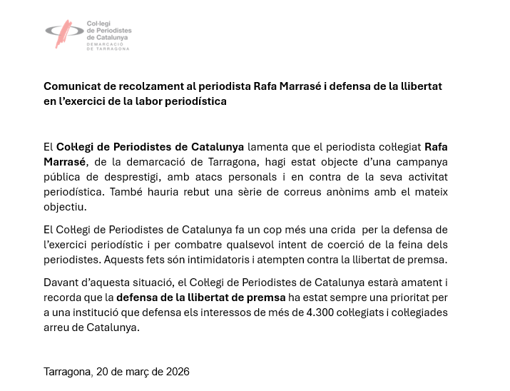 Col·legi de Periodistes de Catalunya tweet media