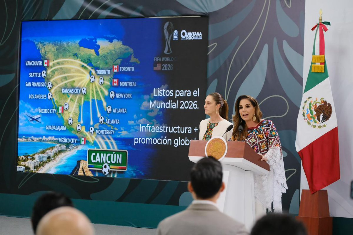 Con el liderazgo de nuestra presidenta <a href="/Claudiashein/">Claudia Sheinbaum Pardo</a>, en la #MañaneraDelPueblo compartimos cómo en #QuintanaRoo la transformación avanza con resultados que se ven y se sienten.

🚀 Construimos el futuro:
El Distrito Financiero y Tecnológico de Cancún impulsa la diversificación