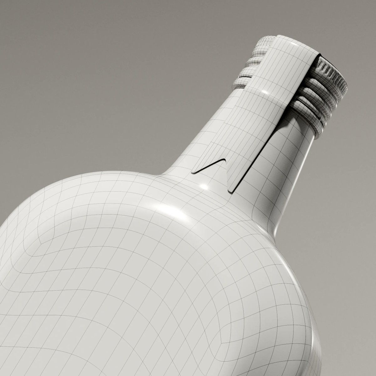 alistair3d's tweet photo. Full project is up for Mother Root on @Behance
Started with getting the geometry right — the bottle has a really distinctive shape and the neck detail needed a lot of attention, but it turned out well.
Full breakdown on Behance (link below)
#3D #CGI #ProductVisualisation #MotherRoot