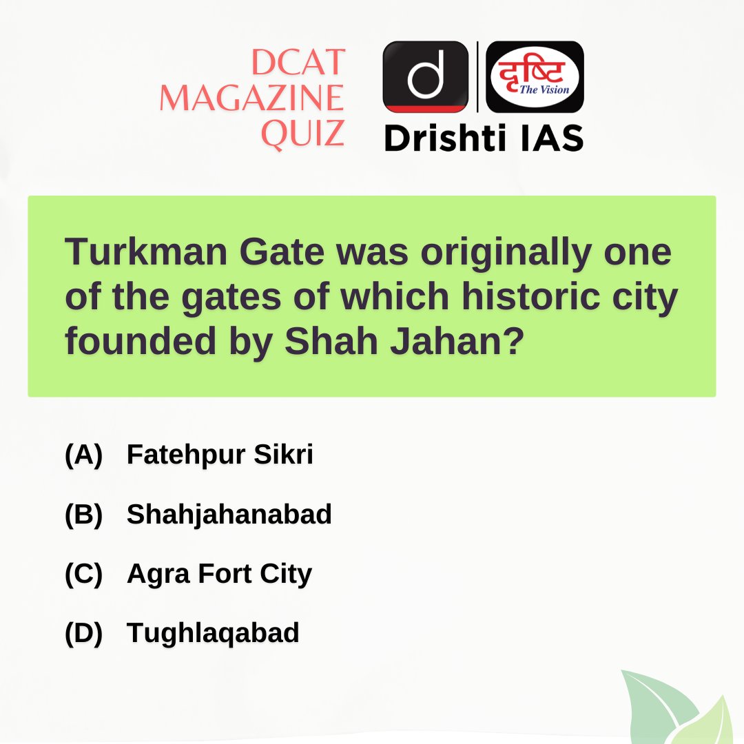 drishtiiaseng's tweet photo. Solutions are in the Drishti Current Affairs Today (DCAT) magazine.
#DCAT Magazine covers all three stages of CSE—Prelims, Mains & Interview.
Subscribe: https://t.co/KV68e3SmxW
#Turkman #ShahJahan #UPSC #GK #DrishtiCurrentAffairs #DrishtiIAS #DrishtiIASEnglish https://t.co/YnhrZkO9n1