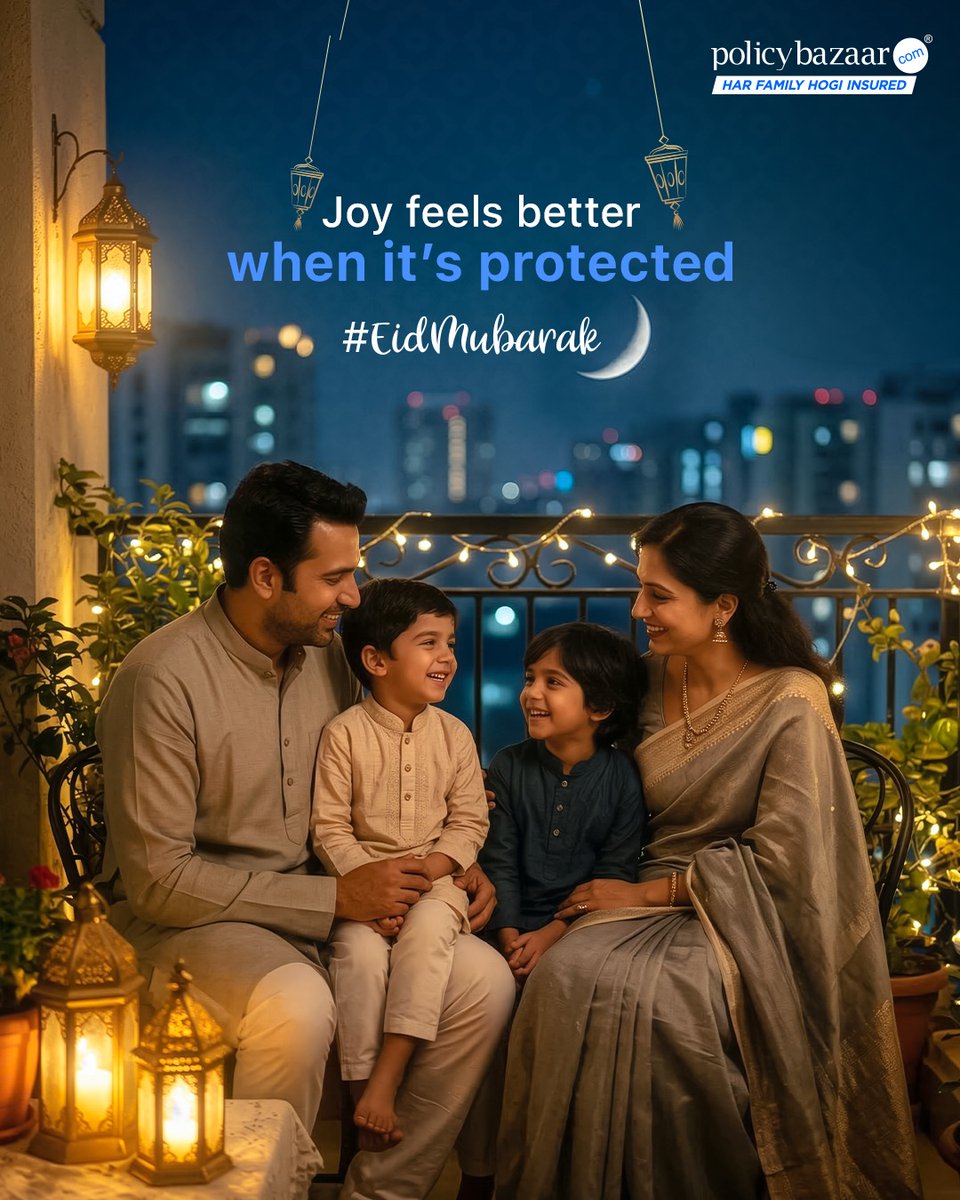 policybazaar's tweet photo. From the first sight of the moon to the last bite of sevaiyaan, may this Eid al-Fitr be full of joy.
#Policybazaar #Topicals #EidAlFitr #EidMubarak #EidCelebrations #FestiveVibes #Eid2026 https://t.co/AbHMFJf4Jm
