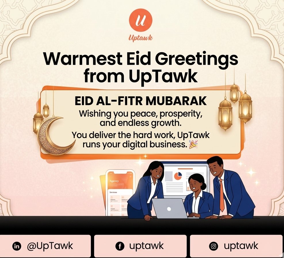 uptawkApp's tweet photo. Eid Mubarak! 🎊

Wishing you a season of reflection, gratitude, and great business breakthroughs. At UpTawk, we believe your digital dreams are valid, today and every day.

May your celebrations be as bright as your business future!

Warmest greetings,
Team UpTawk. https://t.co/WXkUyoERov