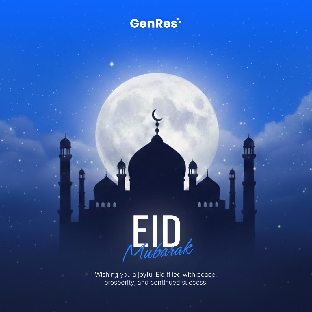 GenResAgency's tweet photo. Eid Mubarak 🌙✨
A season of reflection, now a moment of celebration.
Wishing you joy, peace, and prosperity
— from all of us at GenRes. https://t.co/0cG8ClGdRo