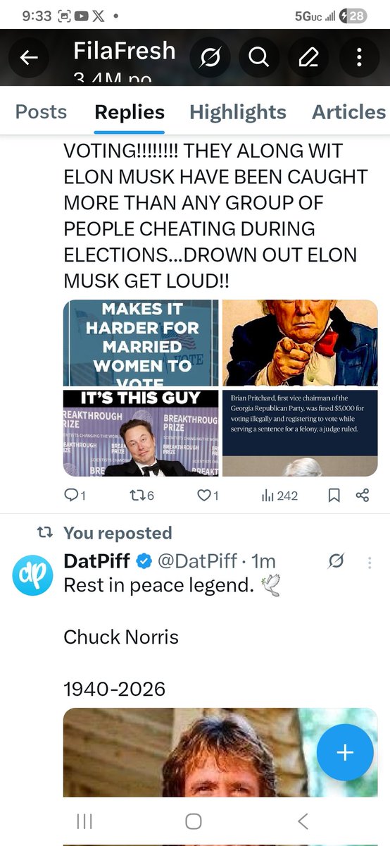 filafresh's tweet image. Being THROTTLED...
 AND PROOF TWITTER OR THIZ BULLSHIT X PLATFORM IS not in #REALTIME !!! I JUST POSTED 1 MIN AGO YET MY LAST CURRENTLY POSTED POST IS 20 MINS AGO. THIS PLATFORM HAS BEEN HACKED @Safety @grok #Twitter @X @elonmusk