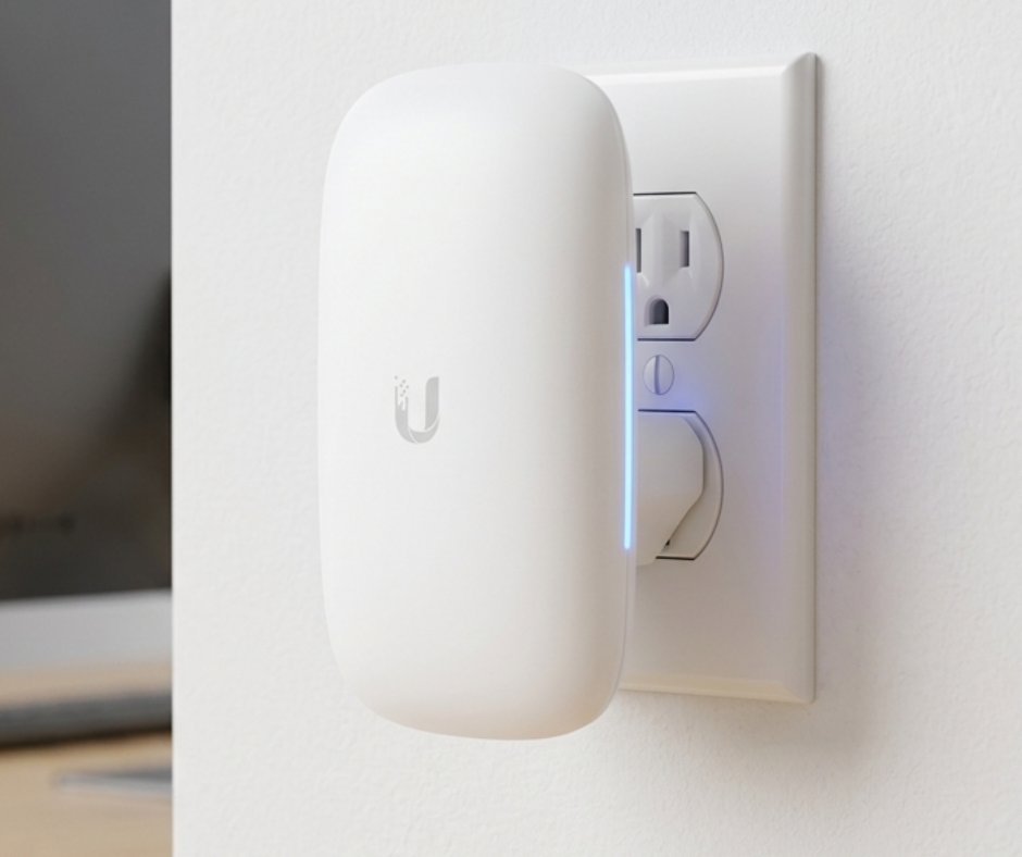 Paradise_tec's tweet photo. The Ubiquiti U6 Extender plugs into a wall outlet and seamlessly expands your existing UniFi network. 
no new cables
no separate SSID
no bandwidth halving
🔍Before you buy
• Must have a UniFi controller
• Place where signal is still -65dBm+

#UniFi #WiFi6 #NetworkTips https://t.co/xV8AvDKIEO