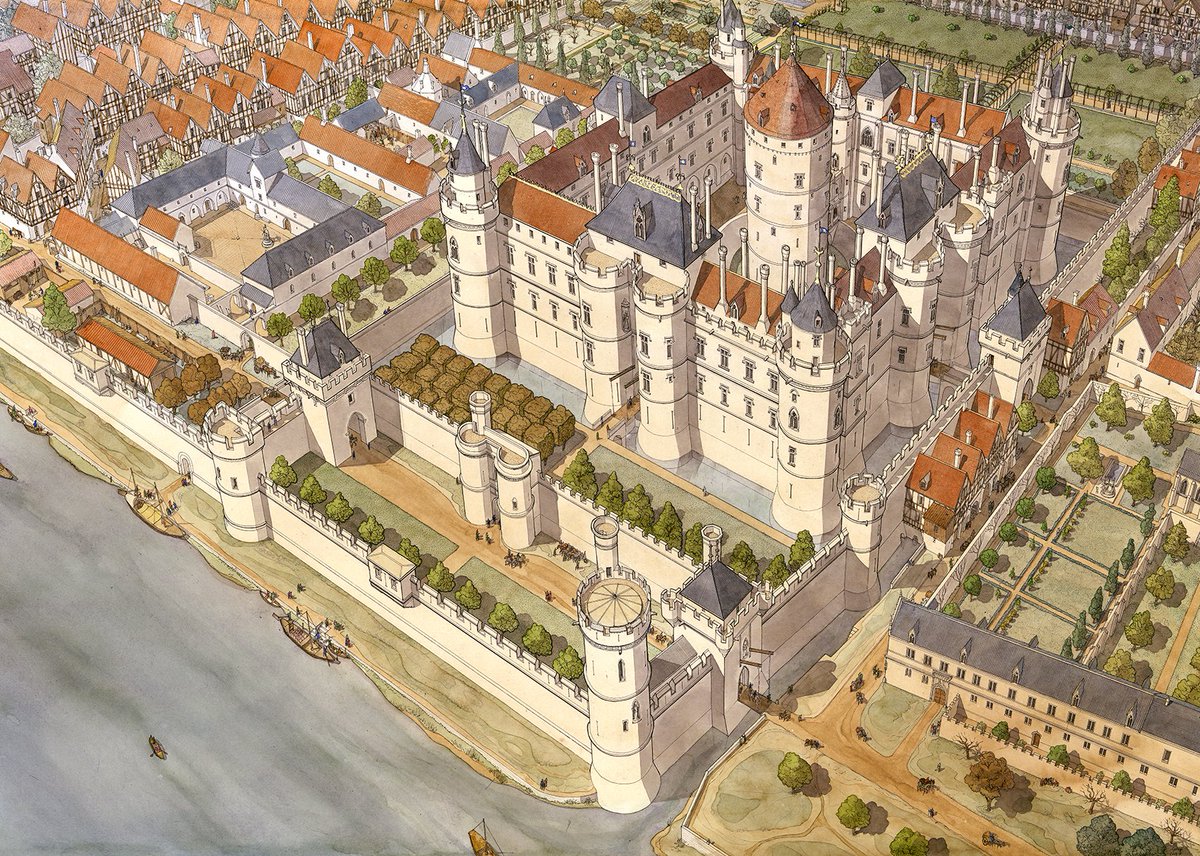 JCGolvin's tweet photo. Du 20 au 27 mars 2026, nous vous proposons une représentation en grand format du Louvre et de l’hôtel de Bourbon sous Charles V (Paris) par Jean-Claude Golvin. ⚒️ https://t.co/bxiwaK3yIR