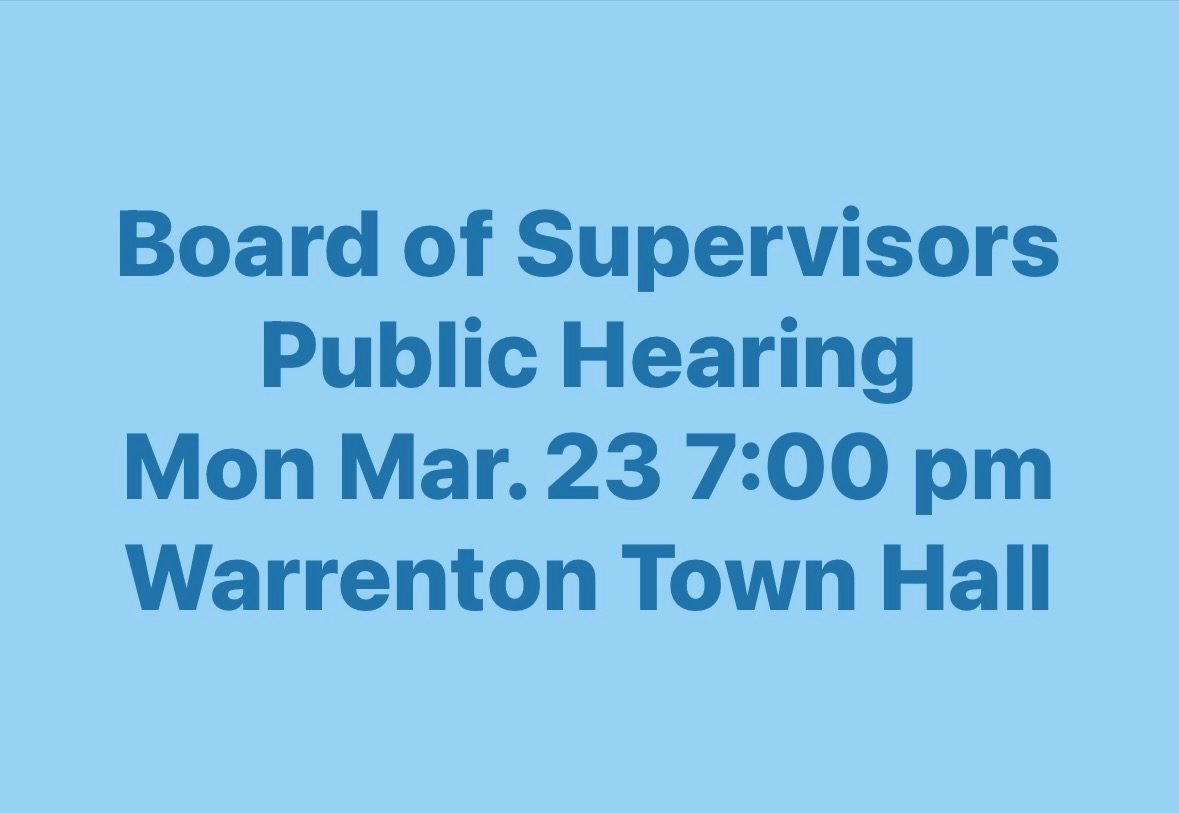 The public hearing will address the county’s proposed budget of $460 mm to fund infrastructure, schools, large capital projects, and pay bumps for first responders.

If you support the funding attend the hearing and let the BOS know. Public engagement is critical to democracy.