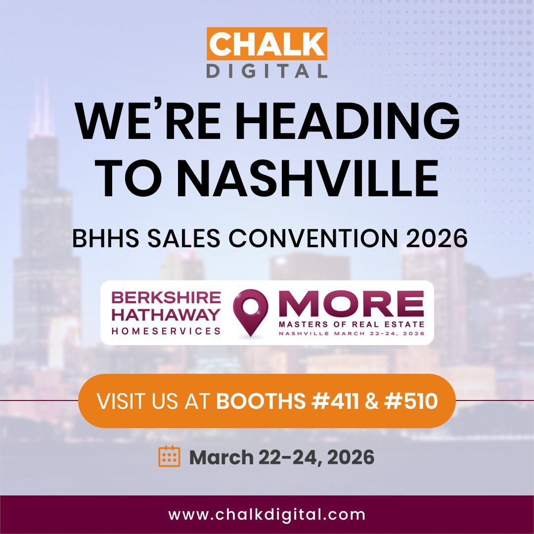Excited to be heading to Nashville for the BHHS Sales Convention 2026!
Are you attending? Let’s connect and explore how our digital strategies can take your real estate business to the next level.
📍 Booths #411 &amp; #510

#ChalkDigital #Nashville2026 #BHHS #SalesConvention2026