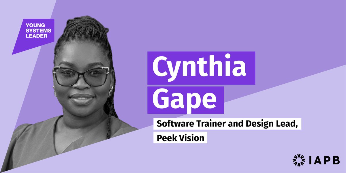 peekteam's tweet photo. Big news 🎉

Peek’s Cynthia Gape has been named a Young Systems Leader 2026 by @IAPB1  👏

Her work helps partners scale high-quality eye health services through innovative training and system-strengthening approaches.

Learn more: https://t.co/h04hSPEAuF 

📷IAPB1
 #YoungLeaders https://t.co/f3fZn7Jjm4
