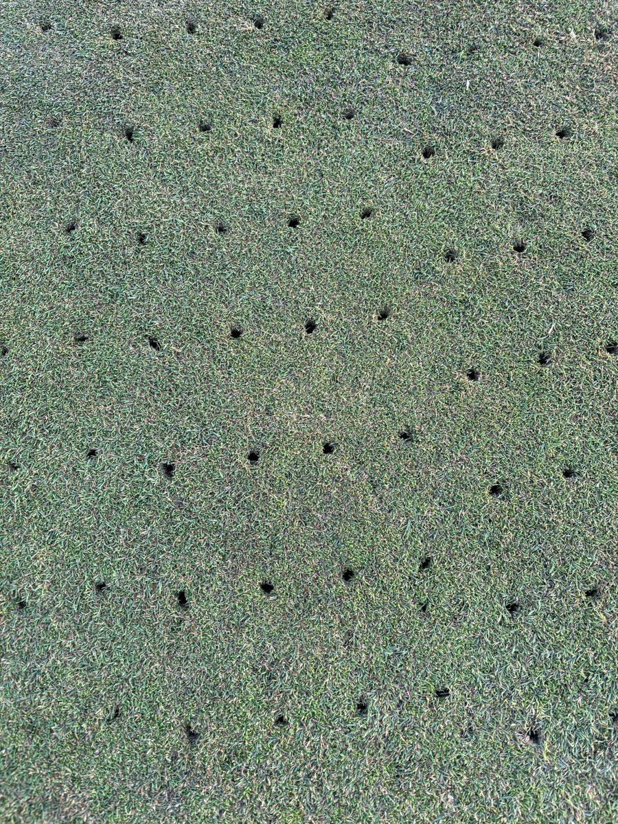 LangstonGCM's tweet photo. Last week we were able to start up our irrigation pumps After filling the irrigation system we found that we had some new issues The crew moved quickly and made repairs to the the irrigation system this week 
We also started the process of aerating the greens with the deep tine https://t.co/AACZC7l3tR