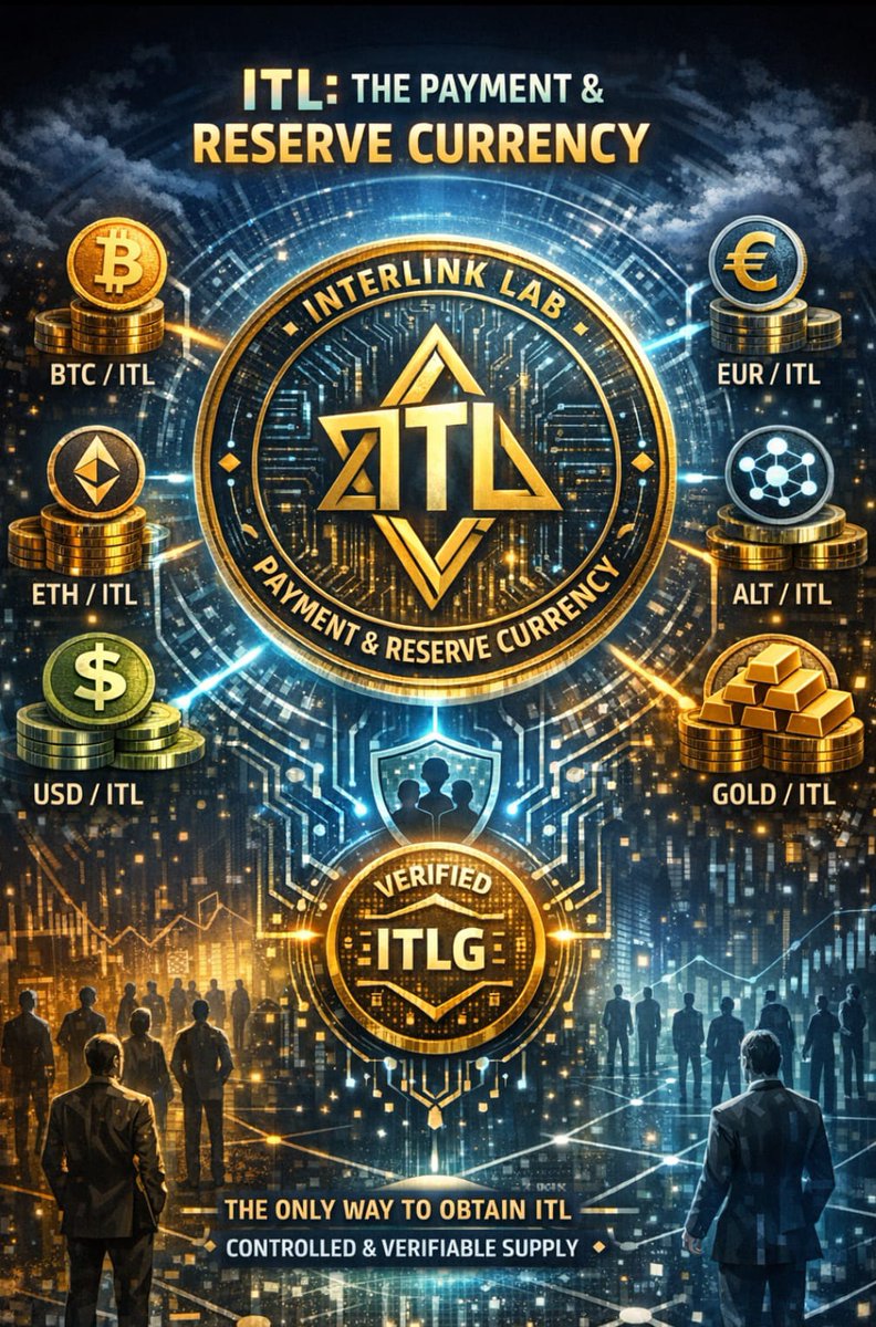dondapati92's tweet photo. #interlink #itlg #itl 
This is a specialized breakdown of the InterLink Labs ecosystem, specifically focusing on the economic interplay between the ITL and ITLG tokens.
​The InterLink Economic Framework
​InterLink Labs has designed a dual-token economy to separate active community participation from institutional-grade liquidity and settlement. At the heart of this system is ITL, which acts as the "Standard" for all economic activity within the network.
​1. ITL: The Core Payment & Reserve Currency
​In the InterLink ecosystem, ITL ($ITL) is the primary unit of account. It is not just a reward; it is the fundamental infrastructure for value exchange.
​Denomination of Pairs: Every trading pair, service, and mini-app within the ecosystem uses ITL as the pricing benchmark. This creates a unified "Reserve" status, ensuring that liquidity flows through a single, stable gateway.
​Institutional Access: ITL is structured to be "institution-ready," serving as the asset for large-scale capital, ecosystem partners, and future public market integrations.
​Global Settlement: It is designed for bot-free, peer-to-peer payments, allowing verified humans to settle transactions globally without traditional intermediaries.
​2. Verified ITLG: The Exclusive Gateway
​The integrity of the ITL supply is maintained through ITLG ($ITLG), the InterLink Genesis Token. ITLG is the "Proof-of-Contribution" asset that bridges the human network to the financial layer.
​The Mining Mechanism: ITLG cannot be "bought" in the traditional sense to inflate the system; it is minted through Human Nodes—real people who pass NIST-certified facial recognition and liveness detection.
​Conversion and Scarcity: Verified ITLG is the only mechanism to obtain ITL. Users must satisfy specific "Human Credit Score" (HCS) thresholds to convert their activity (ITLG) into the reserve currency (ITL).
​Controlled Supply: This ensures that every unit of ITL in circulation is backed by a verified human participant, directly aligning the currency's value with the growth and authenticity of the InterLink human network.
​Summary of the Dual-Token Relationship
Feature ITLG ($ITLG) ITL ($ITL)
Primary Role Genesis / Mining Token Payment / Reserve Currency
How to Obtain Human Verification & Activity Converting Verified ITLG
Supply Focus 100 Billion (Fixed) 10 Billion (Institutional Cap)
Utility DAO Governance & Staking
Key takeaway: By making ITLG the only path to ITL, InterLink Labs effectively eliminates "farming bots" and ensures that the ecosystem's wealth remains in the hands of its verified human users.
​Would you like me to draft a whitepaper-style technical deep dive into the Human Credit Score (HCS) thresholds required for this conversion?