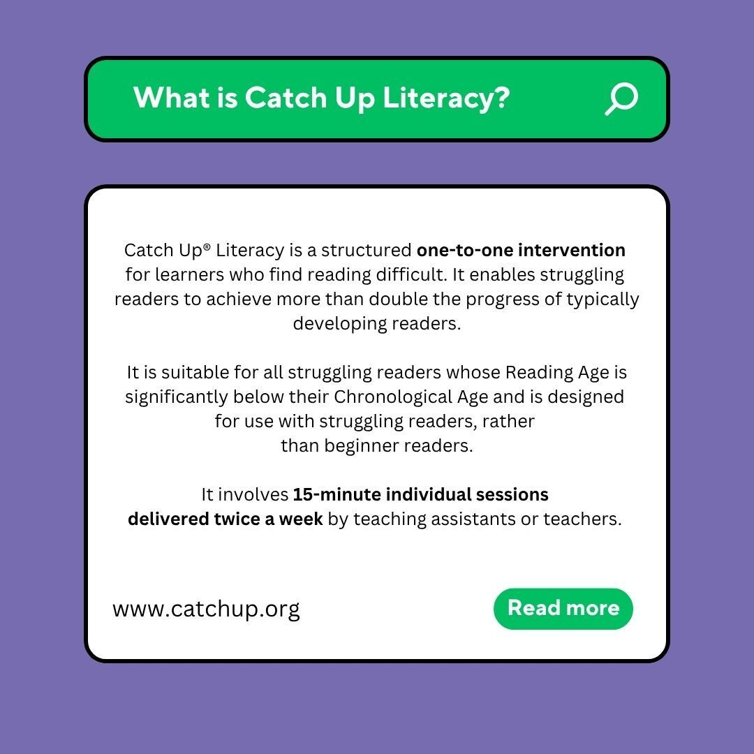 CatchUp_org's tweet photo. To find out more about our Catch Up Literacy one-to-one intervention, please visit our website: https://t.co/ISInm9aFqo #literacy https://t.co/p3C6xmMoRJ