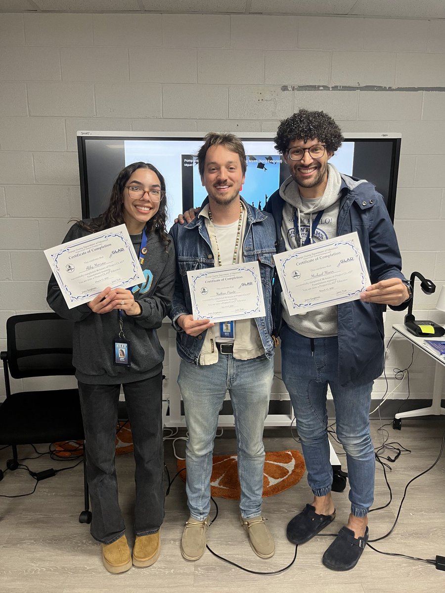 JohnAdamsElem's tweet photo. It's official! Ms. Morrow, Mr. Pianto, &amp; Mr. Mann are officially Project GLAD trained! #BeEager #EagerEagles #projectGLAD #JARootsandBloomsIt's official! Ms. Morrow, Mr. Pianto, and Mr. Mann are officially Project GLAD trained! #BeEager #JARootsandBlooms @gladacps https://t.co/XRhaHPBm5m