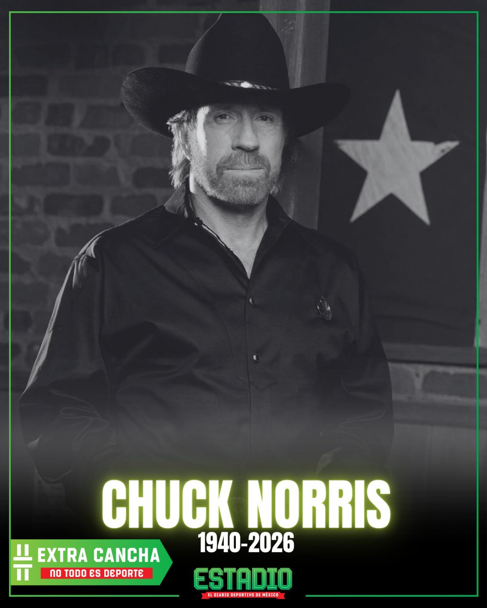 FALLECE CHUCK NORRIS🕊

​El legendario actor y maestro de artes marciales perdió la vida a los 86 años tras permanecer hospitalizado por una emergencia médica en Hawái. 🕊️🎬