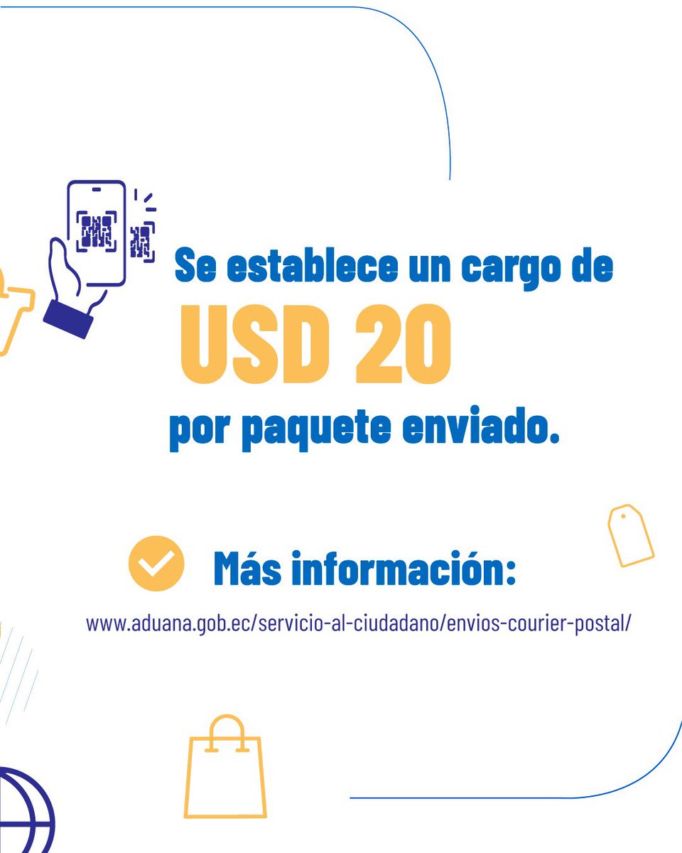 ServPostalEc's tweet photo. 📝#TipSPE | Si realizas compras internacionales, es importante que conozcas esta información.
🔍La Resolución COMEX 006-2025 establece un cargo de USD 20 por paquete enviado mediante mensajería acelerada.
¡Infórmate y planifica tus compras con tiempo!
https://t.co/0SmGyoyMlf https://t.co/1m4PlmQiMp
