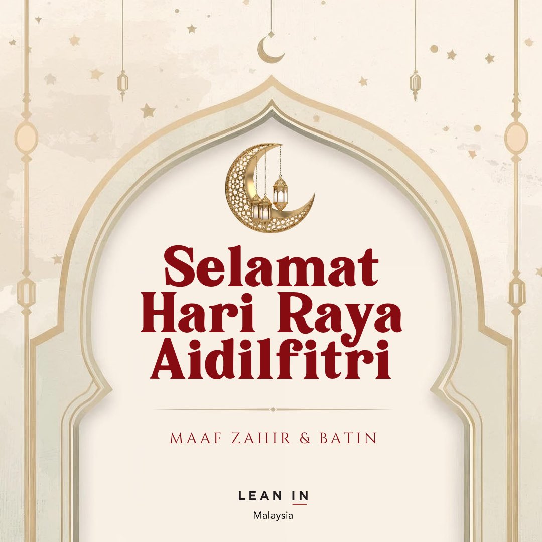 LeanInMalaysia's tweet photo. Selamat Hari Raya 🌙

Raya reminds us of the power of connection, compassion, and community.
Let’s continue showing up for one another, not just today, but every day.

Maaf zahir dan batin 🤍 https://t.co/99F5O4XMQA