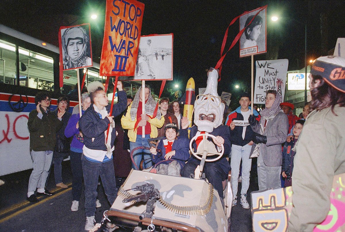 La Tercera Guerra Mundial que no llega nunca. Manifestación en San Francisco contra la guerra de Irak, 1991.