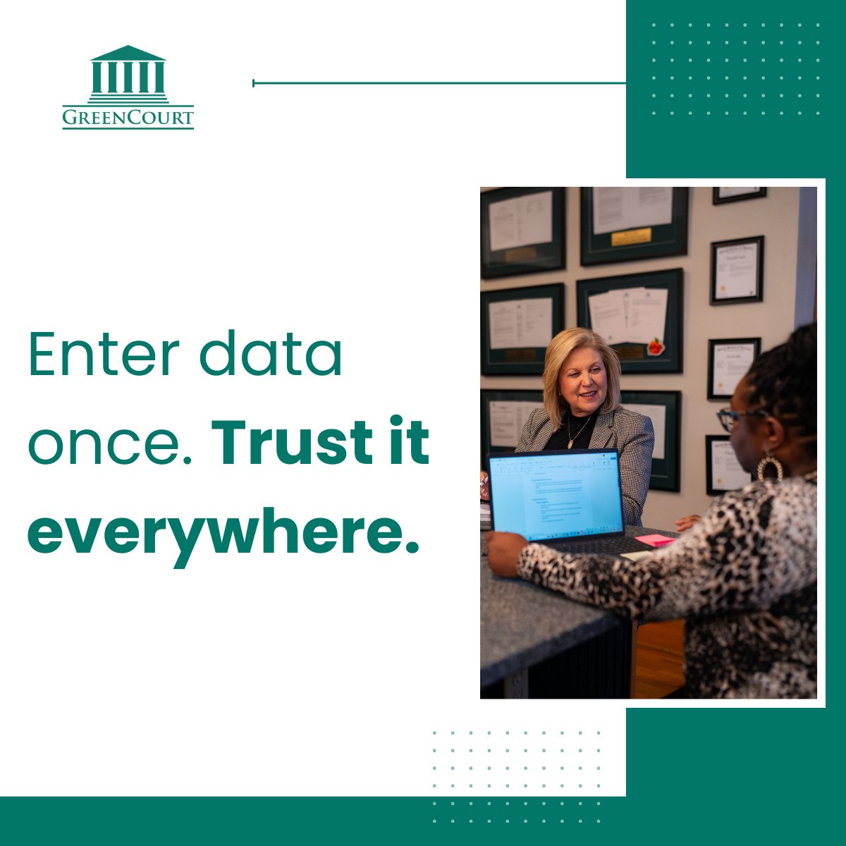GreenCourtTech's tweet image. Stop re-keying the same information across systems. GreenCourt helps agencies reduce duplicative entry, cut errors, and keep records consistent across teams and partners.

Learn more: greencourt.com

#GreenCourt #GovTech #WorkflowSolutions