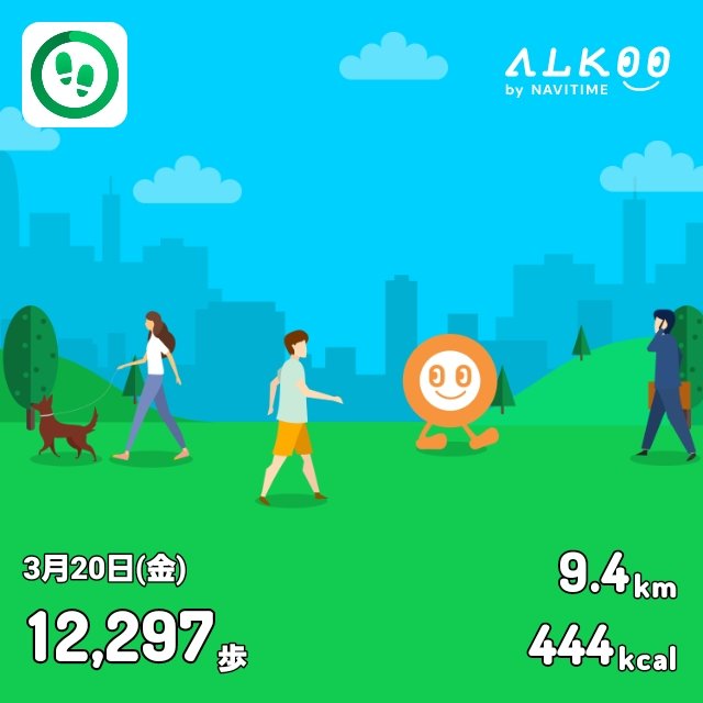 KAZUYOSHIOOMOR1's tweet image. 3月20日は12297歩歩きました❗🚶 #ALKOO
static.cld.navitime.jp/walkingapp-sto… #ALKOOで歩こう