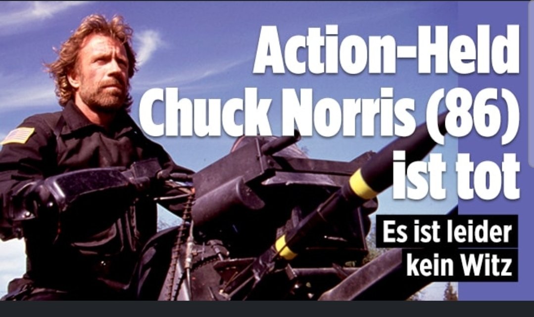 topicdulli's tweet photo. Chuck Norris ist nicht tot.
Tot ist Chuck Norris

#rip #chucknorris https://t.co/uFyLiiSfs1