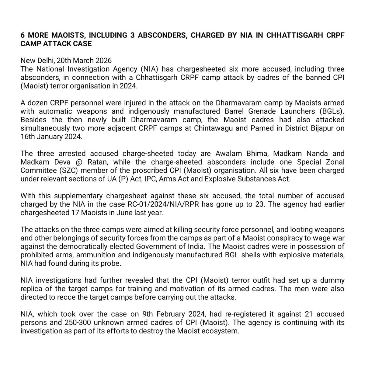 NIA India tweet media