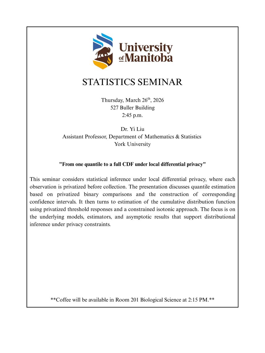 Statistics Dept - U of Manitoba tweet media