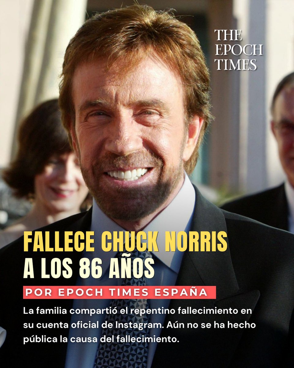 🔴 ÚLTIMA HORA |  Fallece el actor Chuck Norris a los 86 años