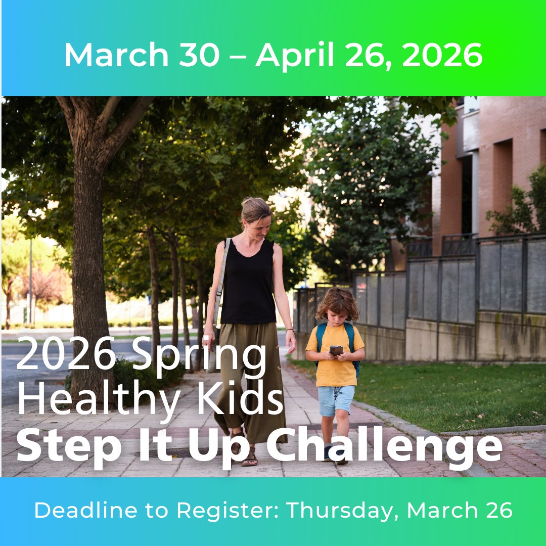 WeRHealthAction's tweet image. 👟 Educators, parents, and school leaders: The 2026 Spring Healthy Kids Step It Up Challenge is your chance to make wellness a priority while earning resources for your district.

Join the challenge today ⬇️
ow.ly/6vP050Ywvaz

#HealthyKidsChallenge  #StepItUp