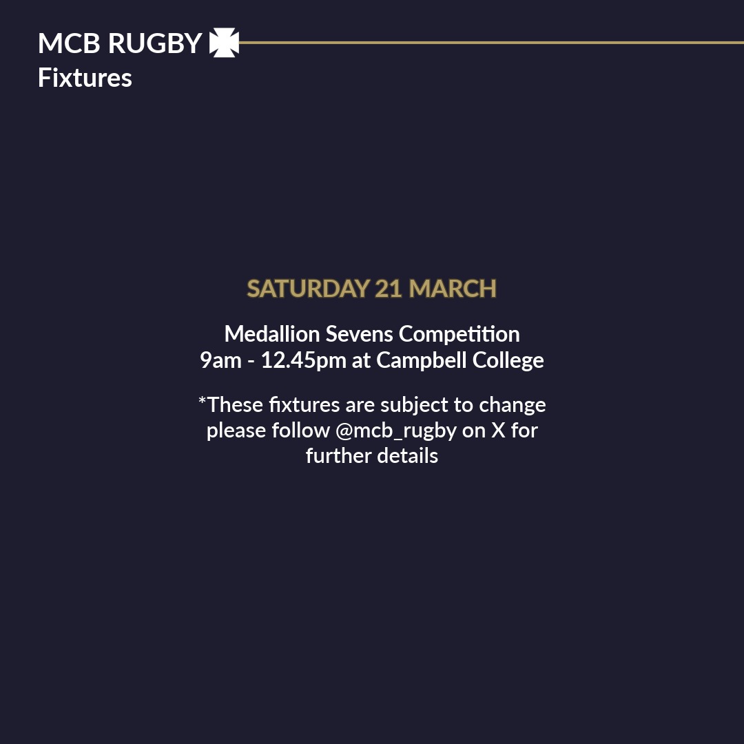 MethodyBelfast's tweet image. 📅Sport Fixtures!

All the best to any of our pupils involved in any fixtures or training this week!

#MCB #Methody #MadetoLead