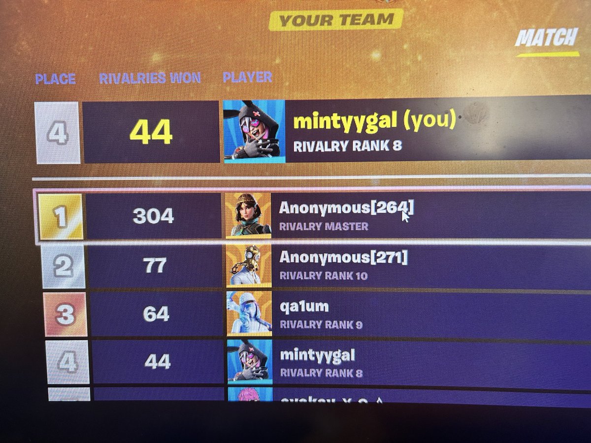 MintyyGal's tweet photo. @Fortnite what about the hackers in rivalry? https://t.co/TF8xuwpklw