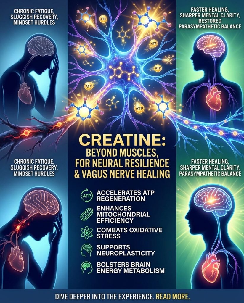 Creatine is traditionally viewed through the lens of athletic performance, yet its impact on neural recovery is profound. Recent evidence suggests it may significantly accelerate vagus nerve healing by optimizing ATP regeneration—the fundamental energy source required for