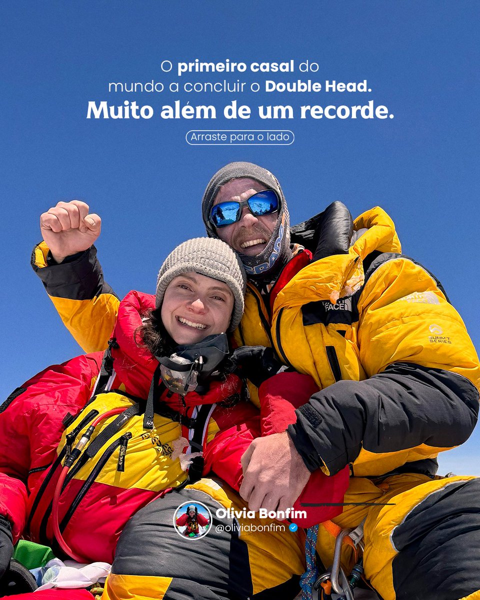 oliviabonfim_'s tweet image. Ser o primeiro casal do mundo a realizar o Double Head foi a prova de que uma grande parceira nos leva mais longe. As montanhas me mostraram que ter a pessoa certa ao lado transforma o desafio extremo em um plano executável e gratificante!

#everest #doublehead #everest