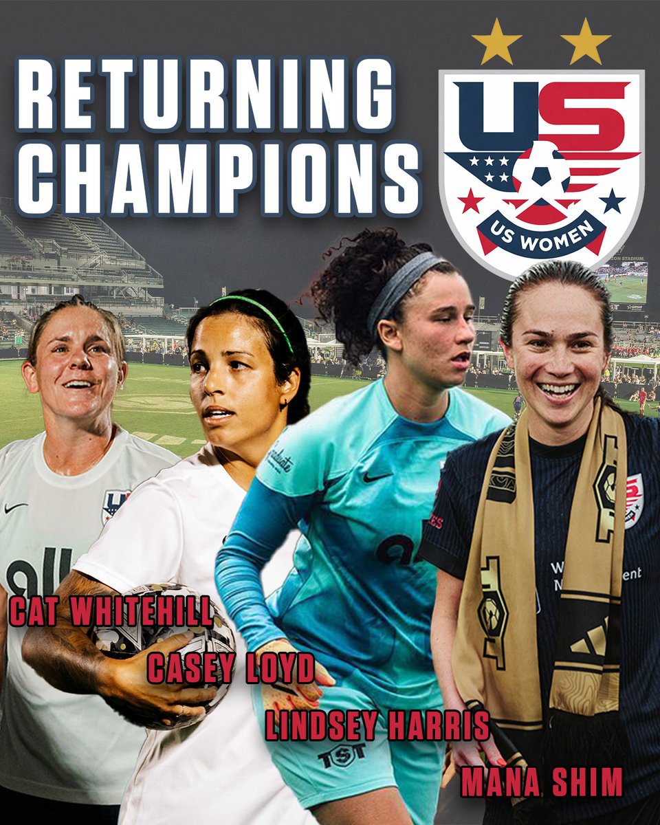 RETURNING CHAMPIONS 

⭐ Cat Whitehill
⭐ Casey Loyd
⭐ Lindsey Harris
⭐ Mana Shim 

THREE-PEAT MISSION ON THE WAY 🇺🇸🇺🇸🇺🇸

TICKETS: tst7v7.com/tickets