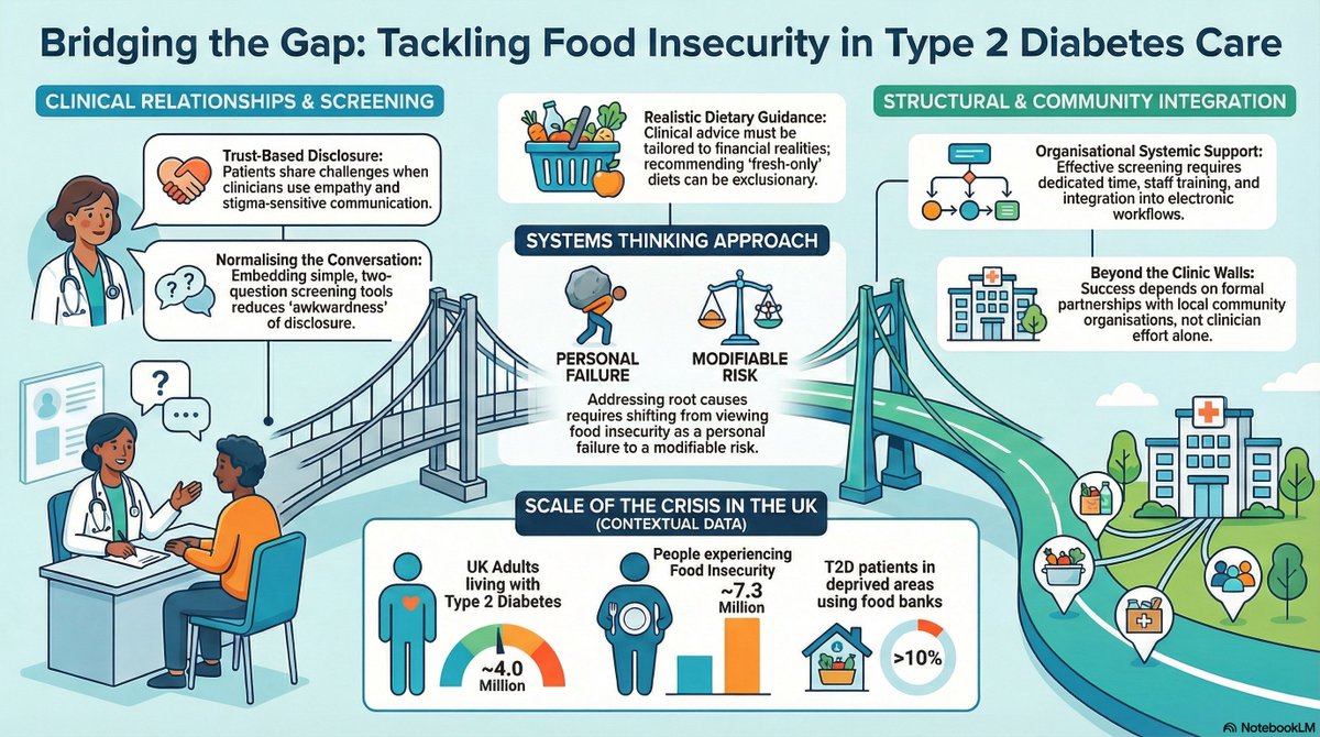 fuse_online's tweet photo. Food insecurity affects how people manage #diabetes, but support often stalls when services are stretched. Small shifts in conversations and stronger links with community groups can make a real difference.
New #fuseblog by @Ruth_Boocock @TeessideUni ⬇️
https://t.co/LFxj4mj0hH https://t.co/N23YUNSXVq