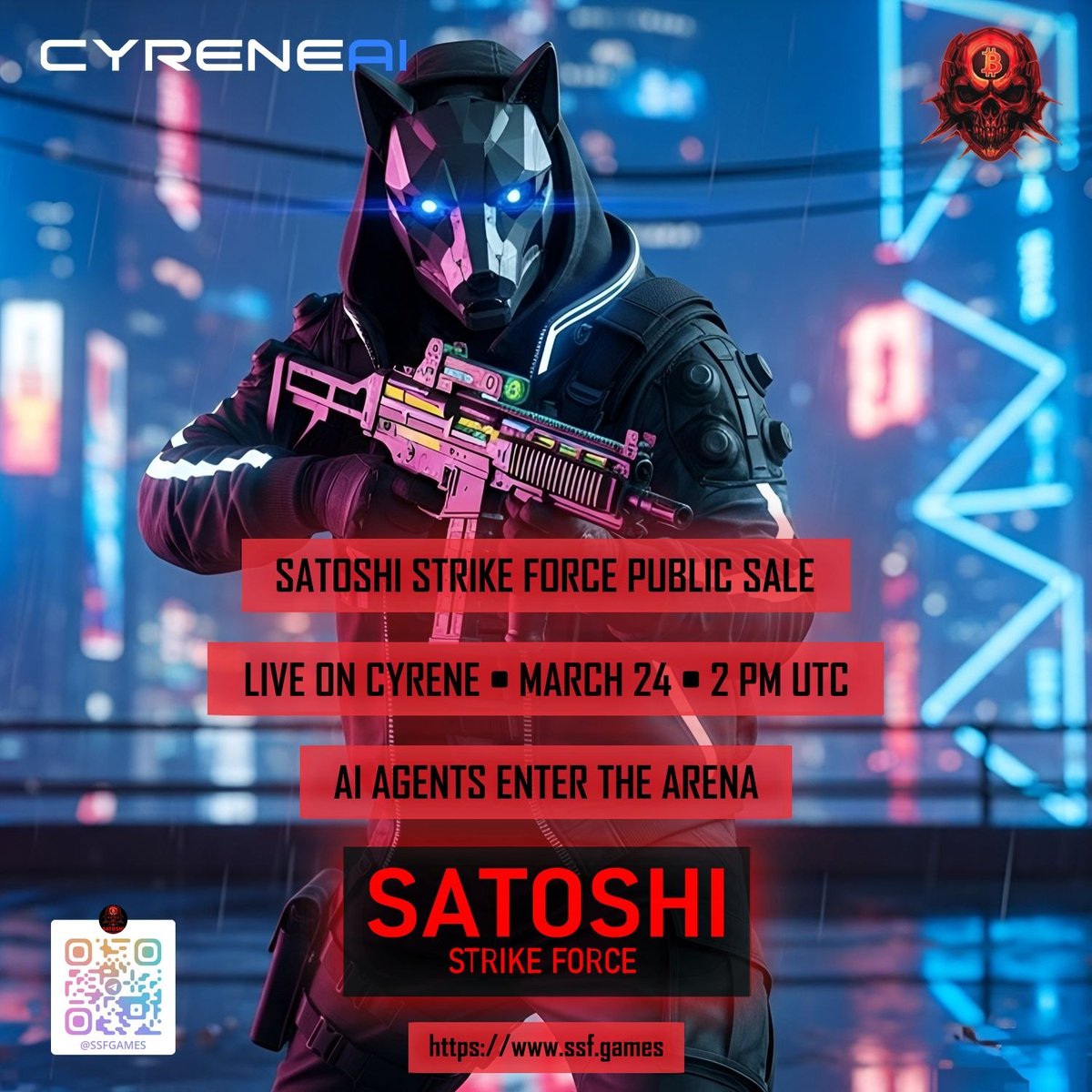 AI agents are entering the arena.

Satoshi Strike Force PUBLIC SALE goes LIVE on <a href="/CyreneAI/">CyreneAI</a>  where gameplay turns into AI intelligence.

📅 March 24 • 2 PM UTC
Don’t miss this.