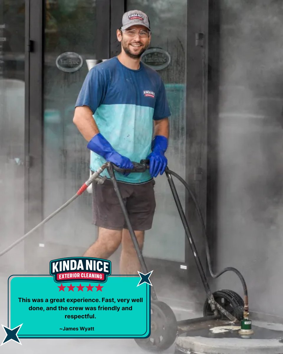 KNPWLLC's tweet photo. 5 stars and a fresh shine! ⭐⭐⭐⭐⭐

"Fast, very well done, and the crew was friendly and respectful." – James Wyatt.

We love making your exterior look brand new. 

#PressureWashing #ExteriorCleaning https://t.co/syf9YgE2kt