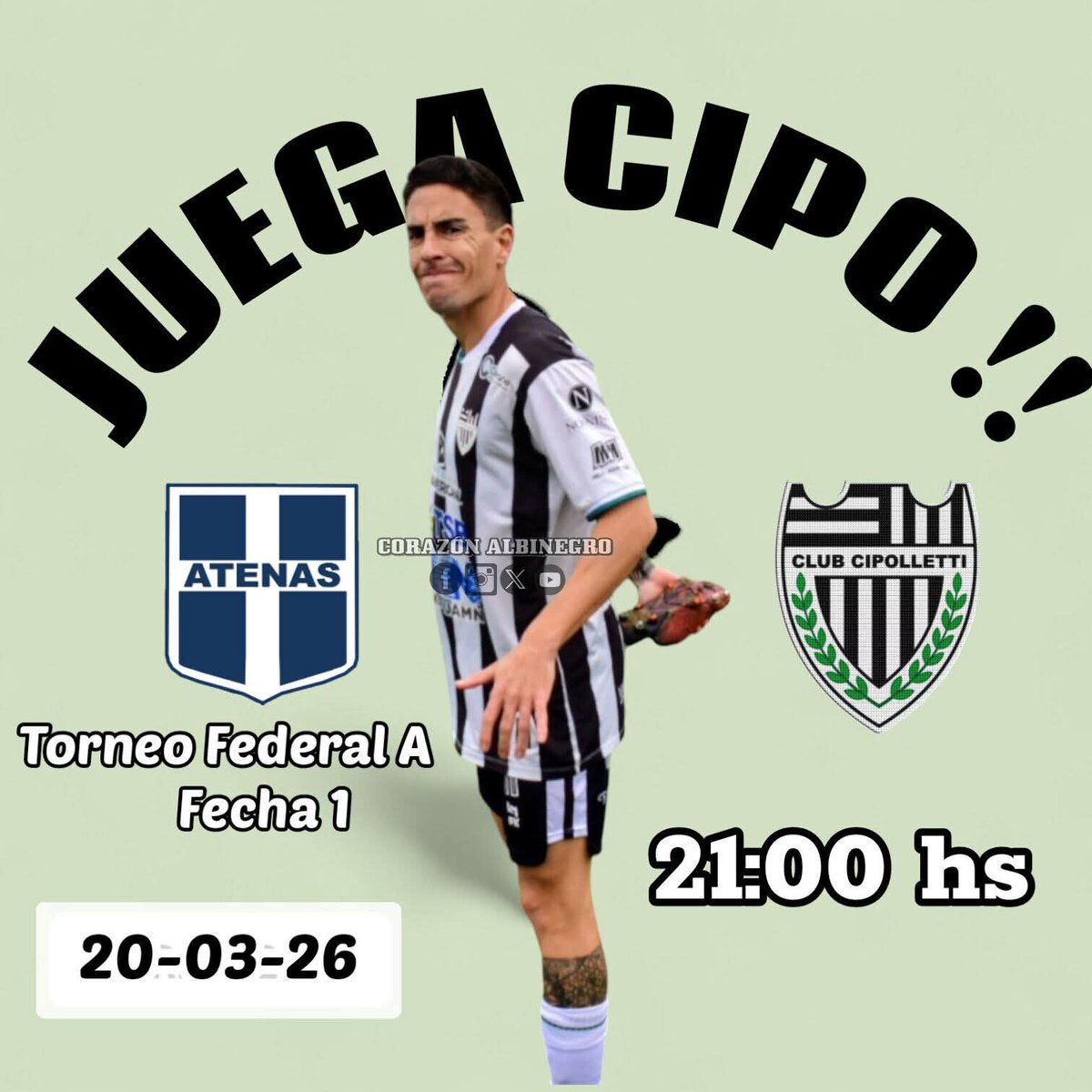 Hoy juega Cipo !!
Torneo Federal A 2026 - fecha 1