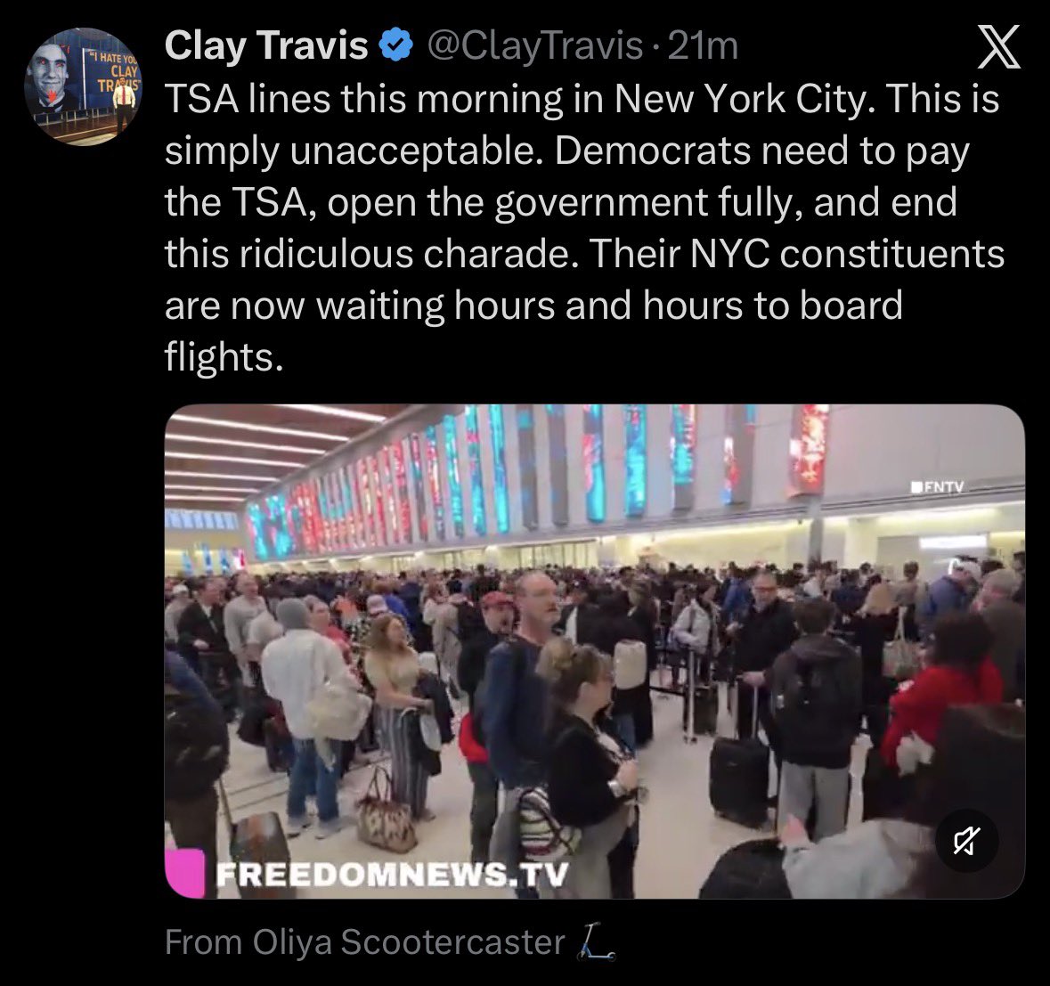 Exposing Clay Travis tweet media