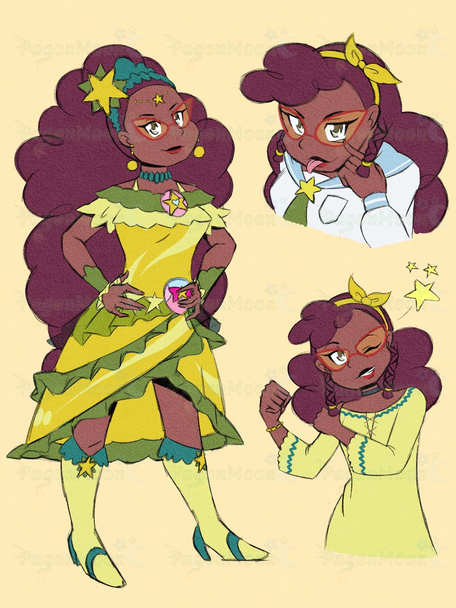 PagonMoon's tweet photo. I haven't watched Star Twinkle Precure yet, but I think April would look cute as Cure Soleil. https://t.co/XPOUkQGN7b