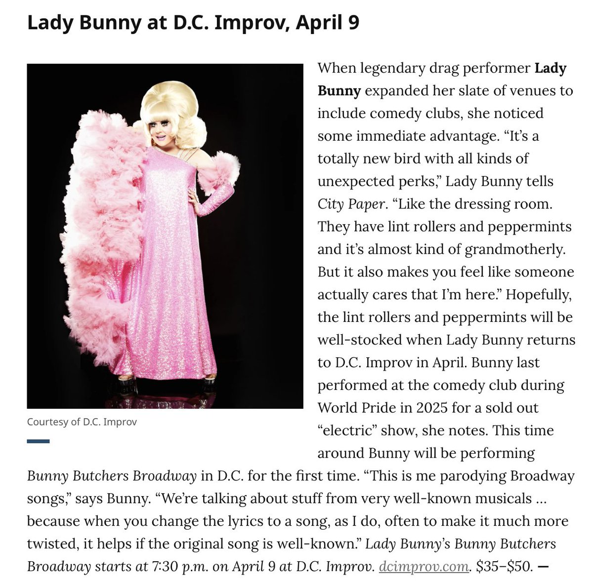 LADY BUNNY tweet media