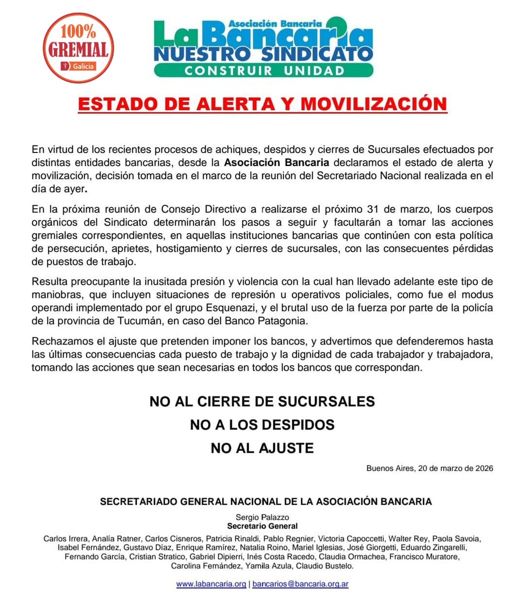 GremialGalicia's tweet photo. ➡️ Estado de alerta y movilización ⚠️✋🏻 https://t.co/3uaxTBC7zo